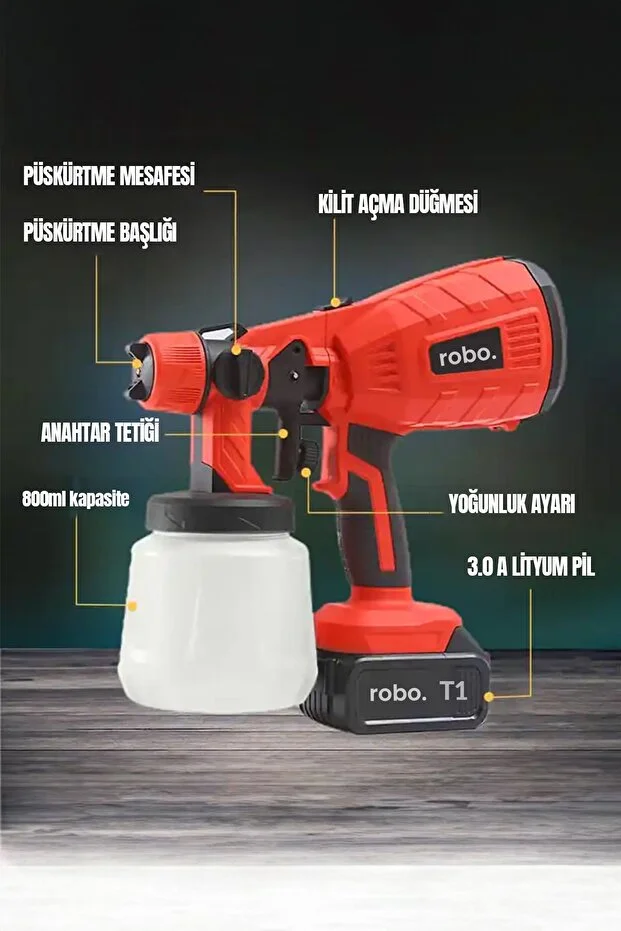 ROBO Şarjlı Boya Makinesi